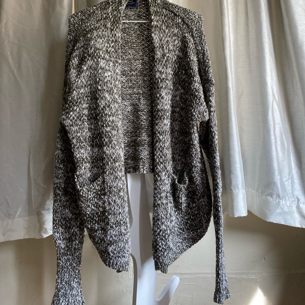 Abercrombie & Fitch Cardigan Green Marled with pockets